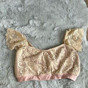 Patrick J. lace crystal embellished crop top size adult small